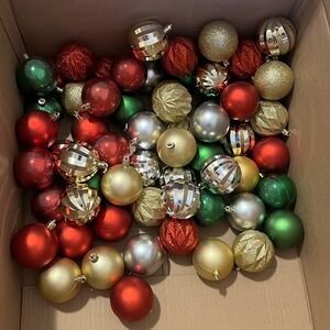 Festive Holiday Ornament Set - Red, Gold, Green, Silver